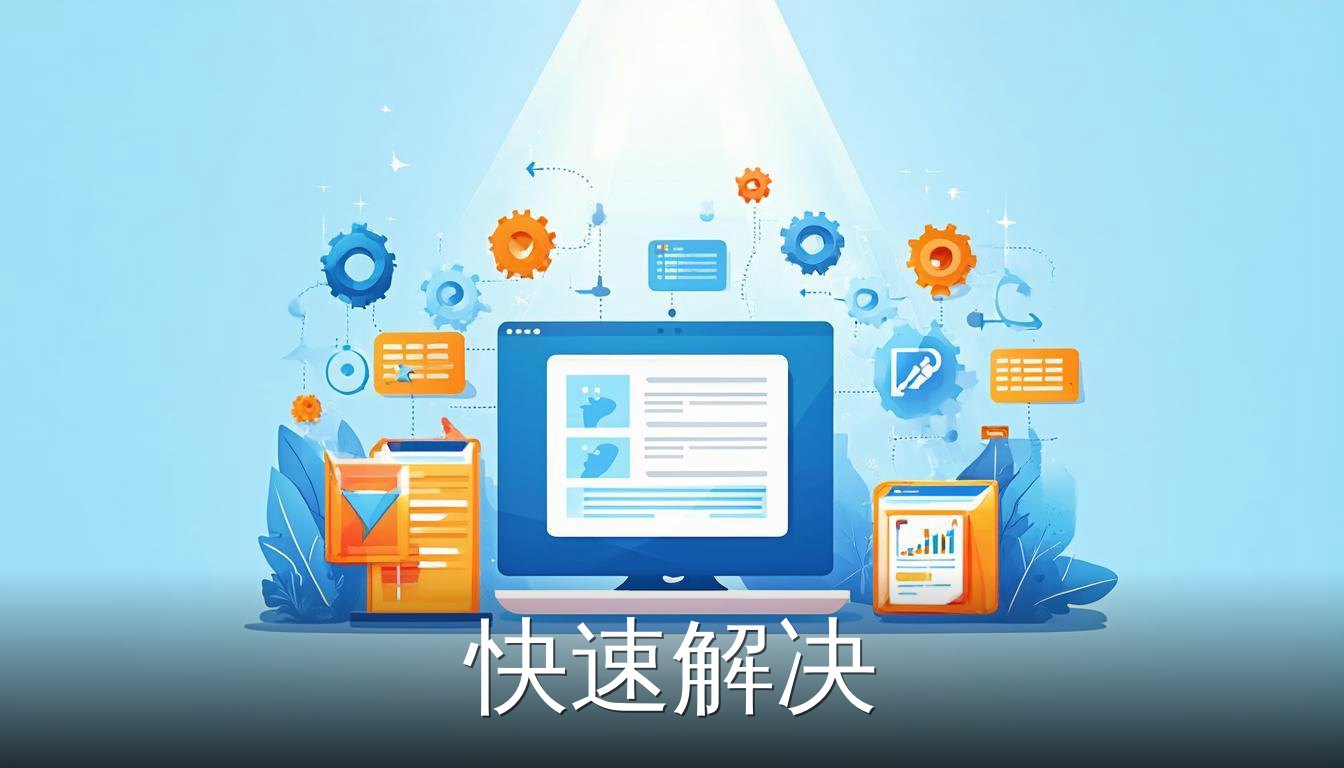 办公效率提升的扁平插画，展示数据合并与工具整合概念