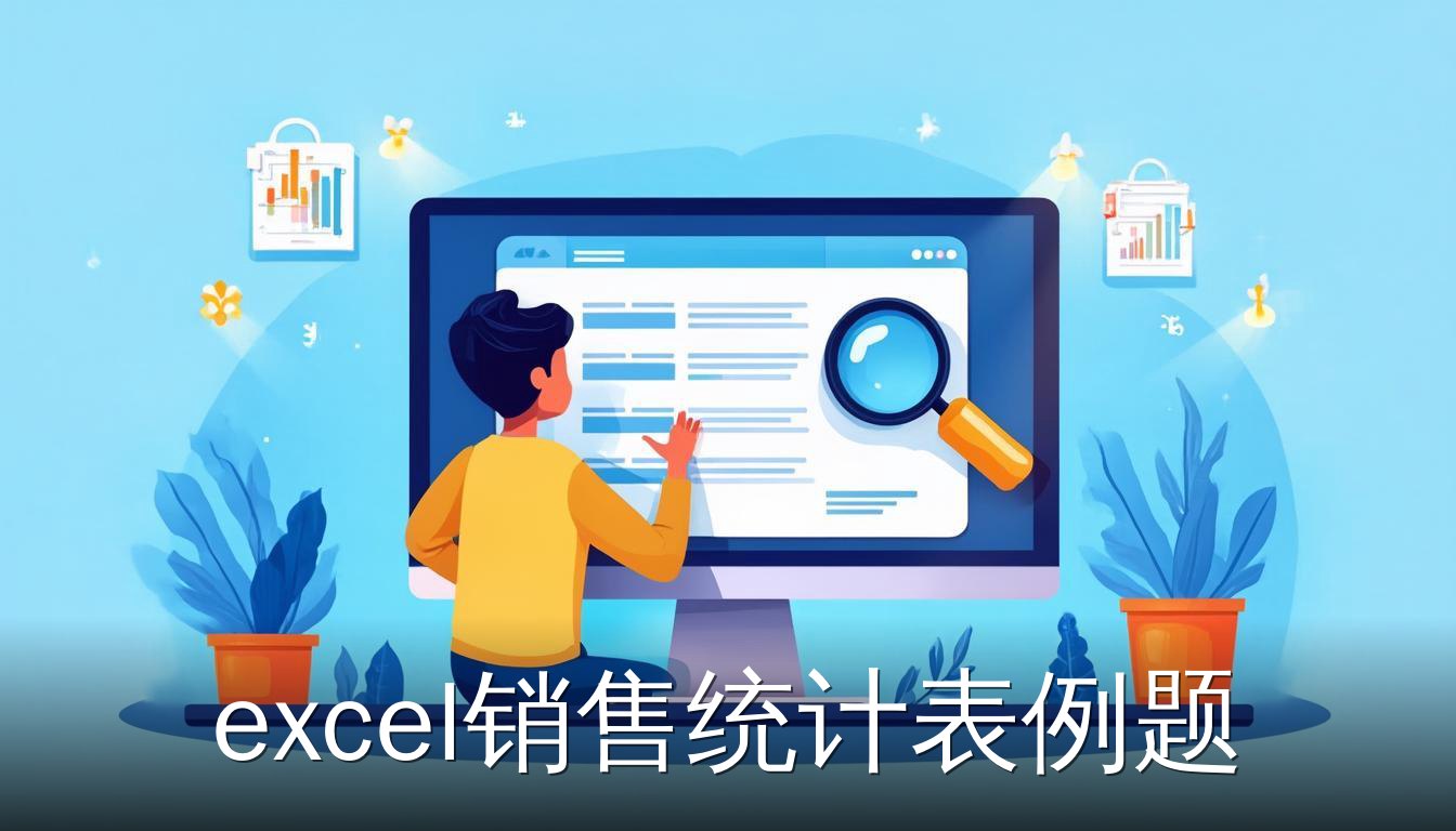 excel销售统计表例题 用户操作Excel表格的插画