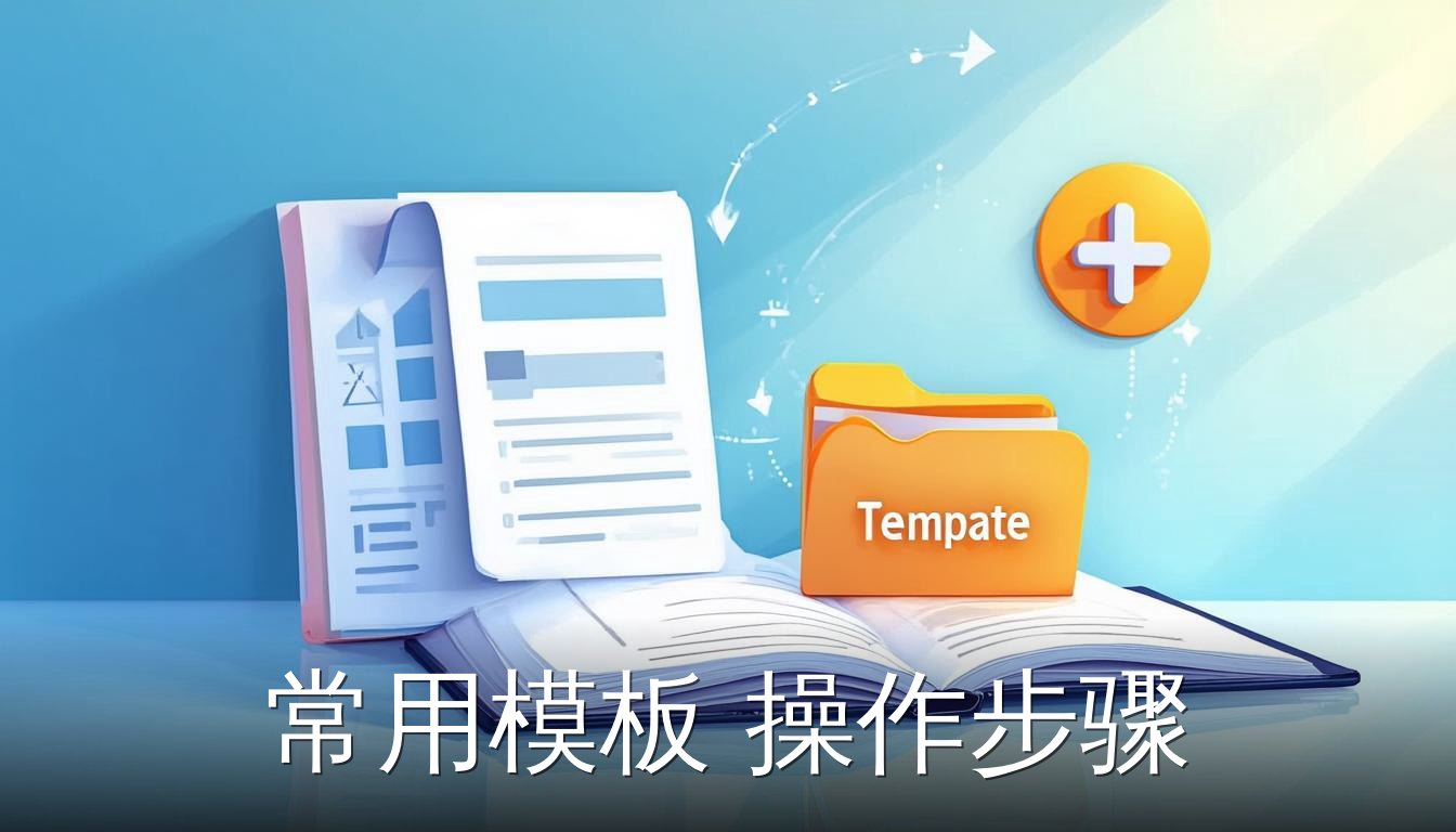 从零创建并应用常用模板的步骤，展示Excel工作簿和模板文件夹图标