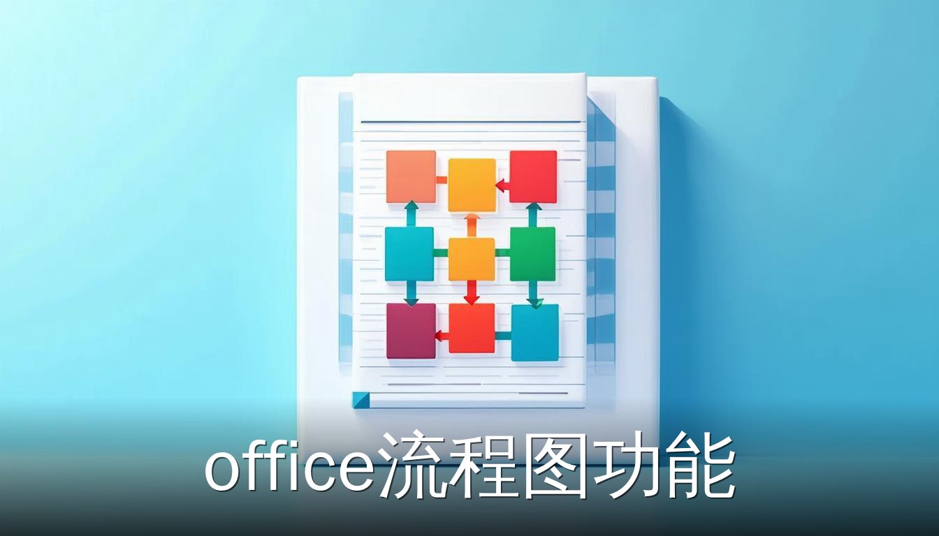 Excel中SmartArt流程图功能的扁平插画，展示工作表上的流程图形状